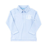 Light Blue Stripe Long Sleeve Polo