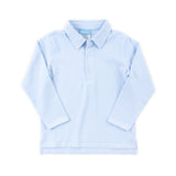 Light Blue Stripe Long Sleeve Polo
