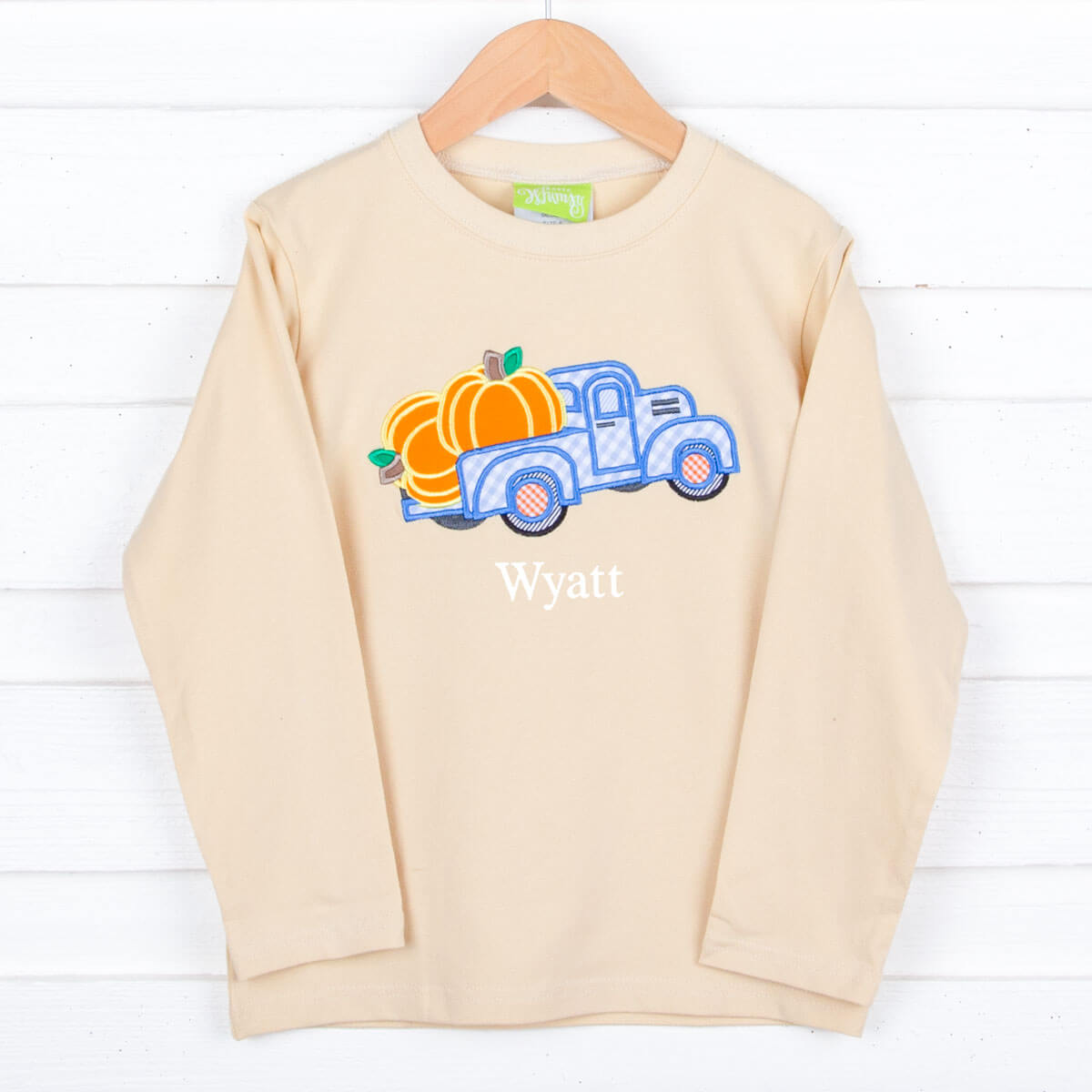 Pumpkin Truck Tan Long Sleeve Shirt