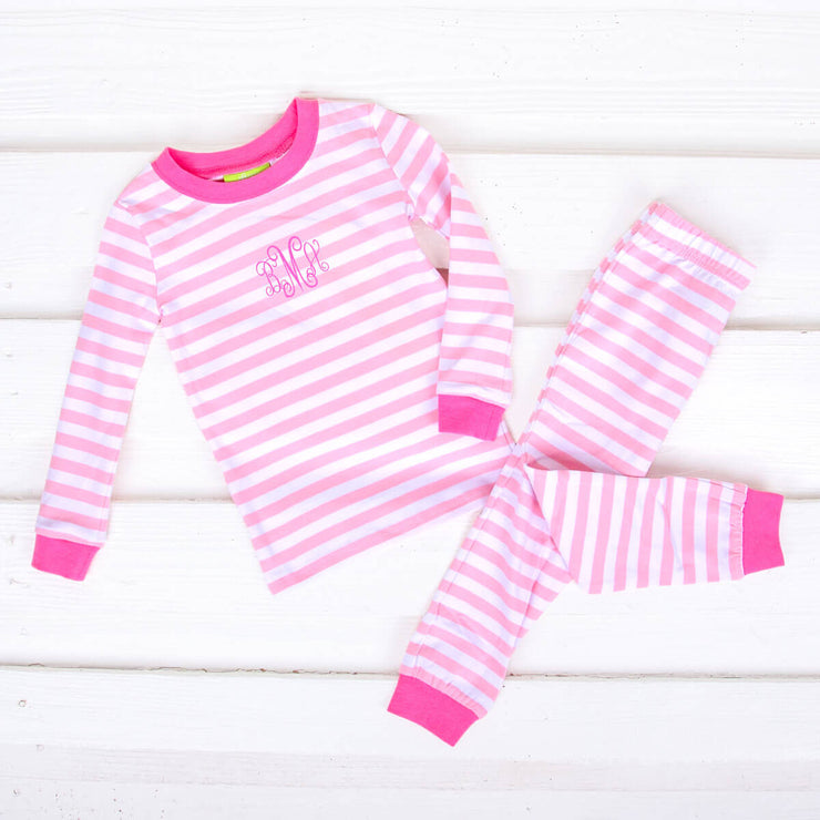 Pink and White Stripe Pajamas