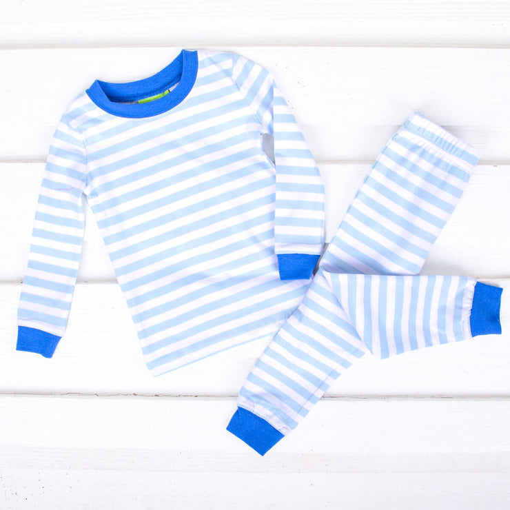 Blue and White Stripe Pajamas