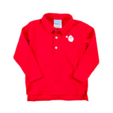 Happy Santa Red Long Sleeve Polo