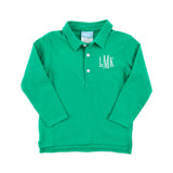 Solid Long Sleeve Polo Shirt Green