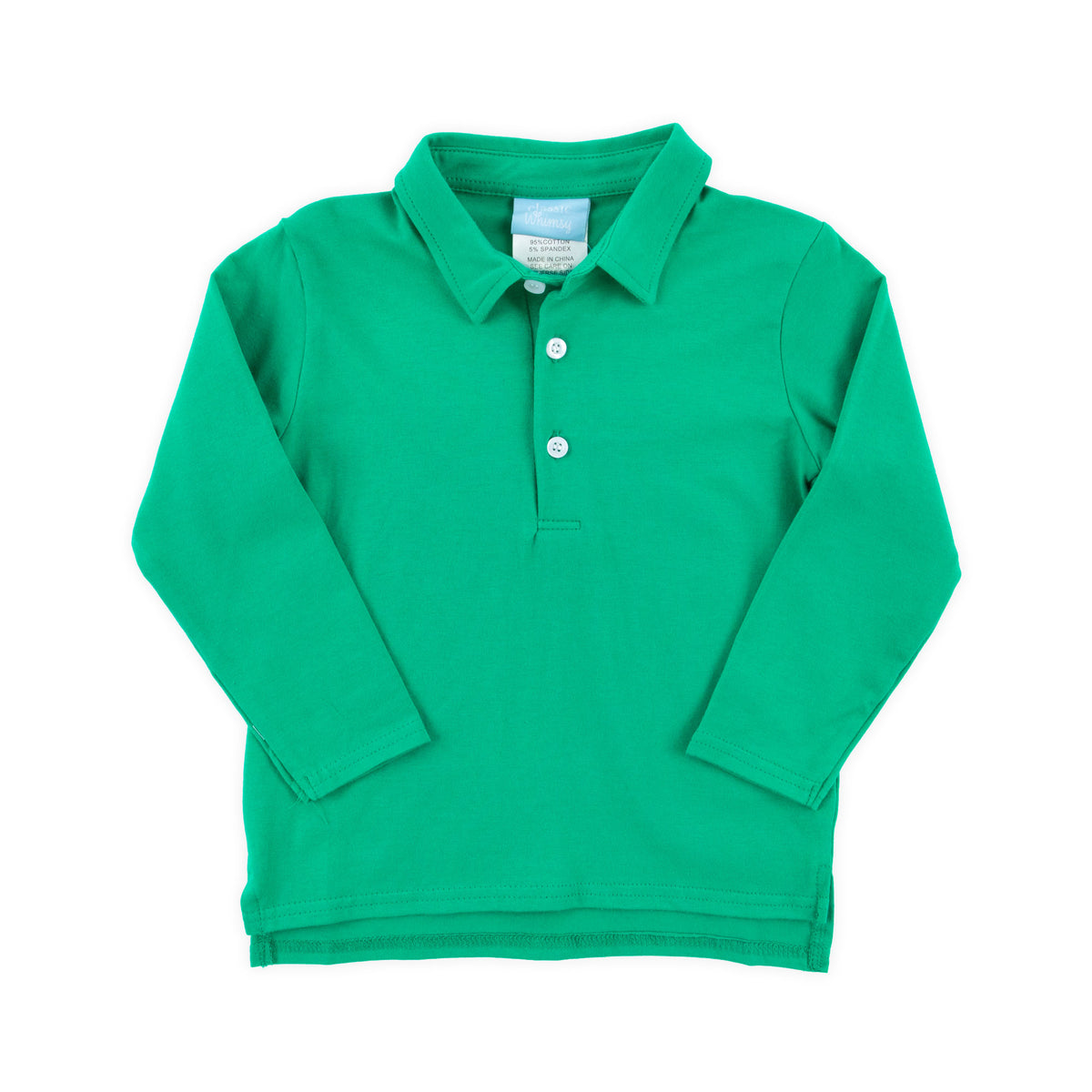 Solid Long Sleeve Polo Shirt Green