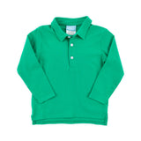 Solid Long Sleeve Polo Shirt Green
