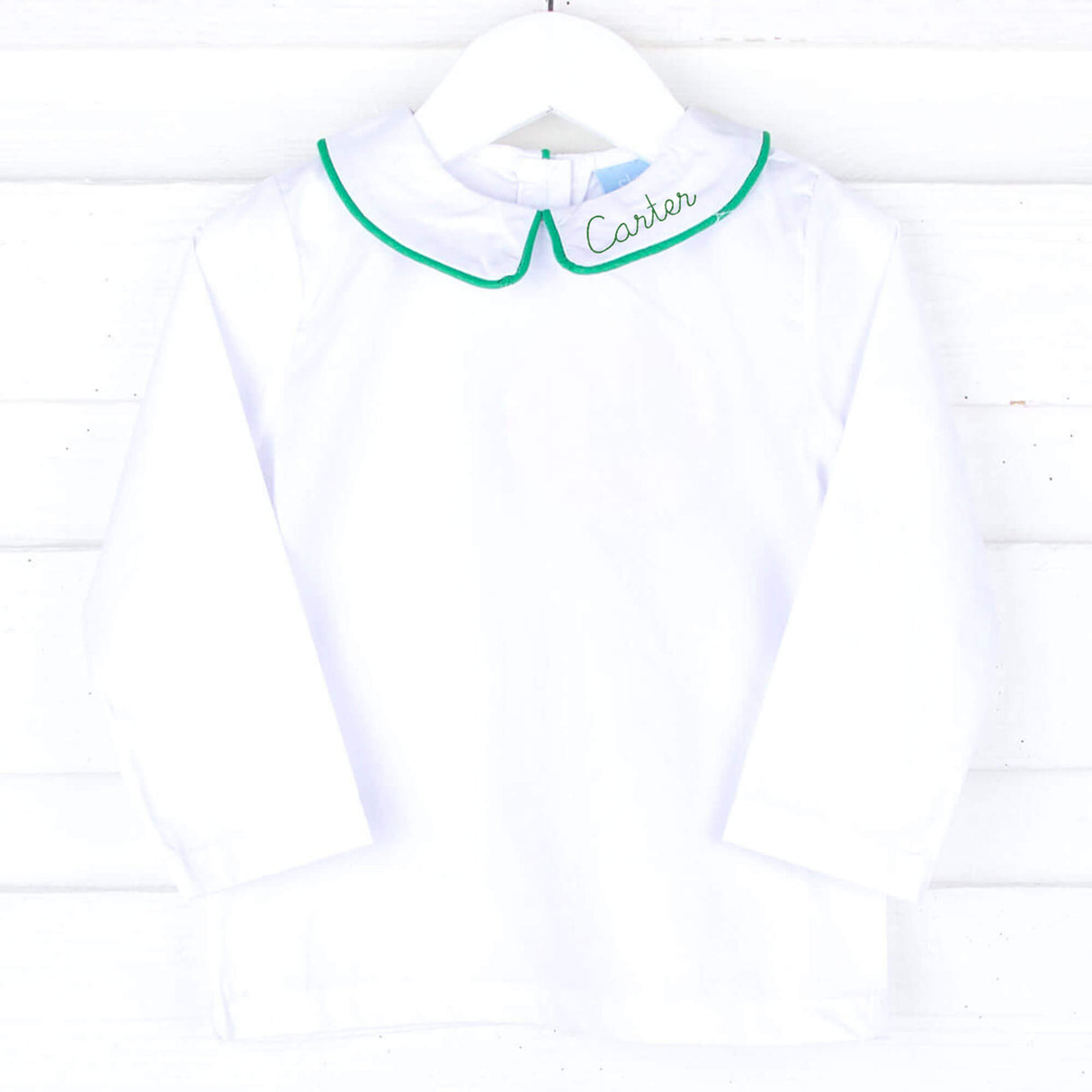 White Long Sleeve Undershirt with Color Trim
