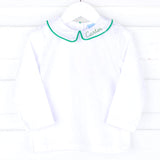 White Long Sleeve Undershirt with Color Trim