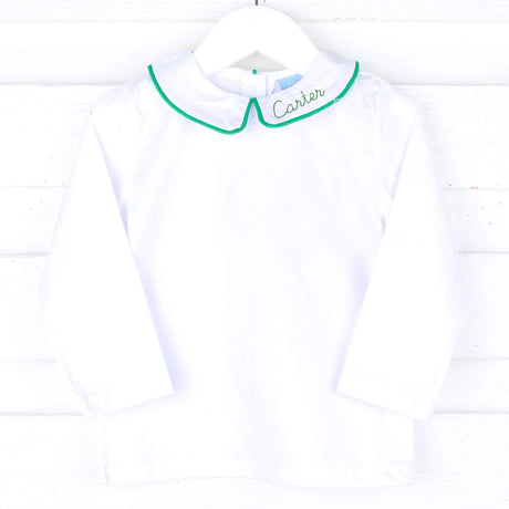 White Long Sleeve Undershirt with Color Trim