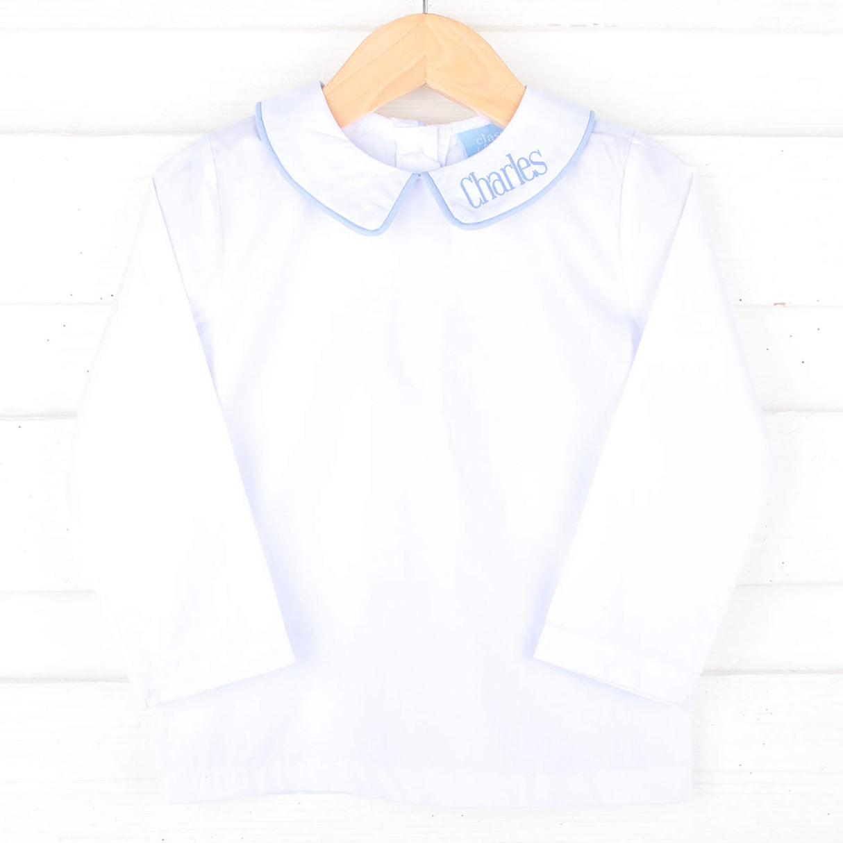 White Long Sleeve Undershirt with Color Trim