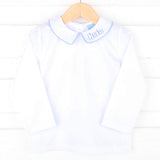 White Long Sleeve Undershirt with Color Trim