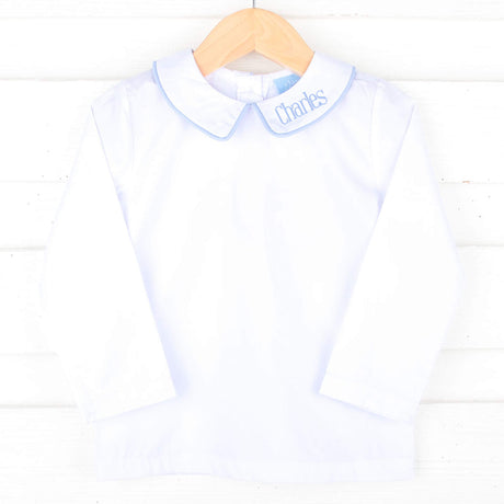 White Long Sleeve Undershirt with Color Trim