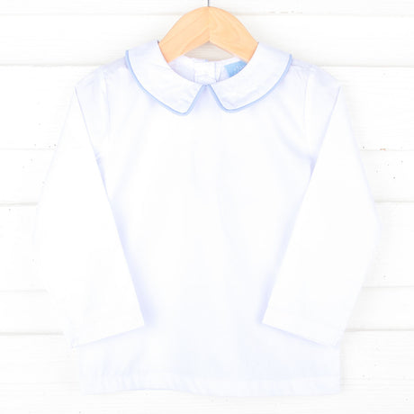 White Long Sleeve Undershirt with Color Trim