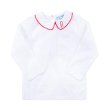 White Long Sleeve Undershirt with Red Trim
