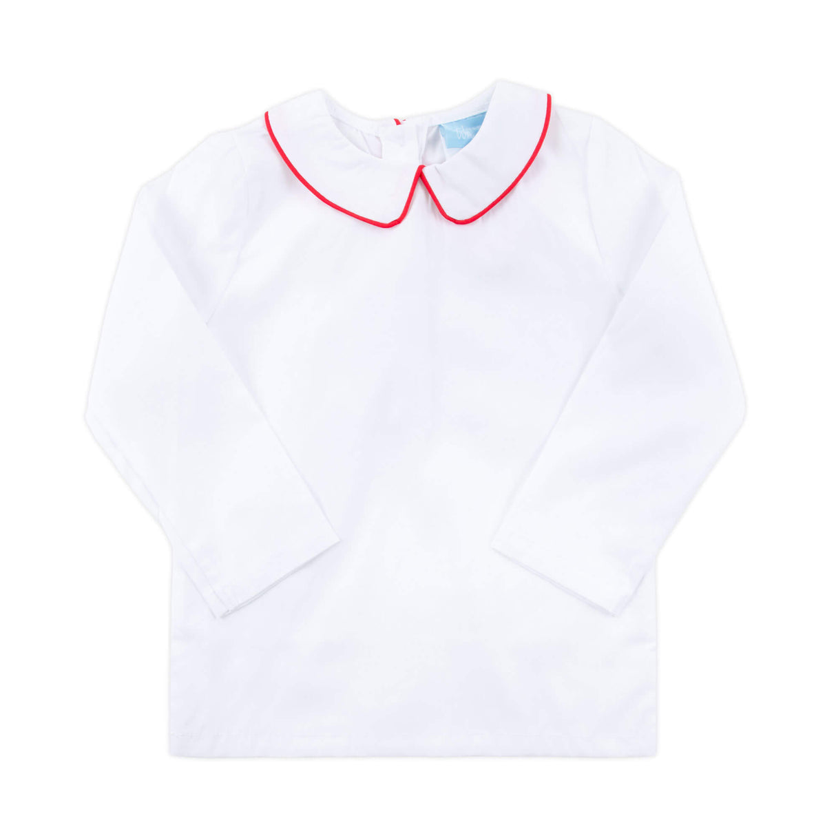 White Long Sleeve Undershirt with Red Trim