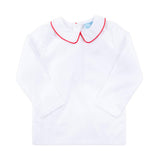 White Long Sleeve Undershirt with Red Trim