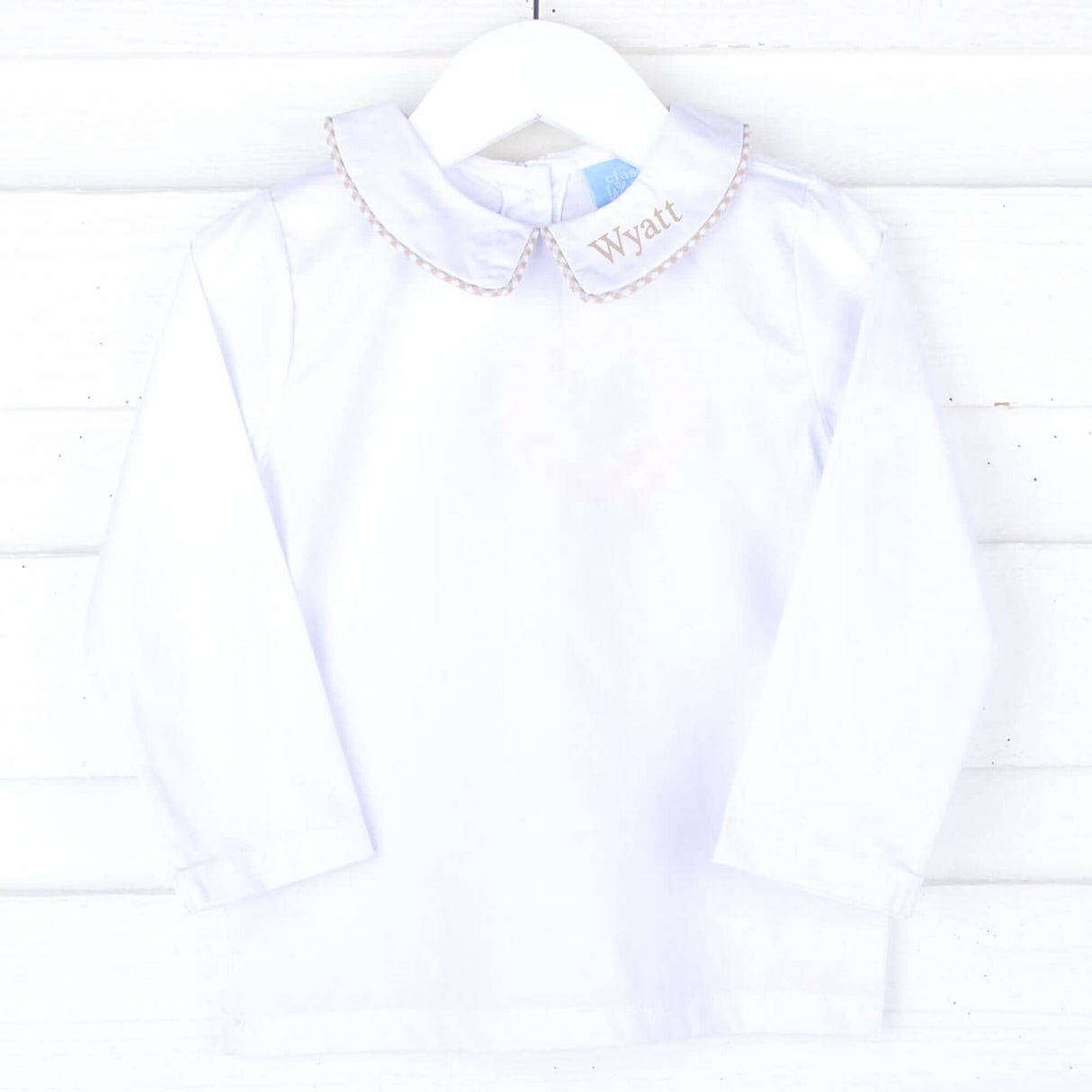 White Long Sleeve Undershirt with Color Trim