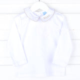 White Long Sleeve Undershirt with Color Trim