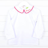 White Long Sleeve Undershirt with Color Trim