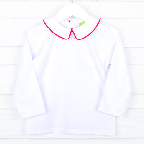 White Long Sleeve Undershirt with Color Trim