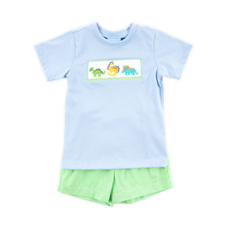 DINOSAUR SMOCKED SHORT SET