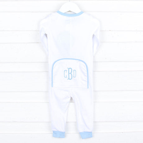 Solid Zip Sleeper White/Blue