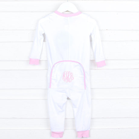Solid Zip Sleeper White/Pink