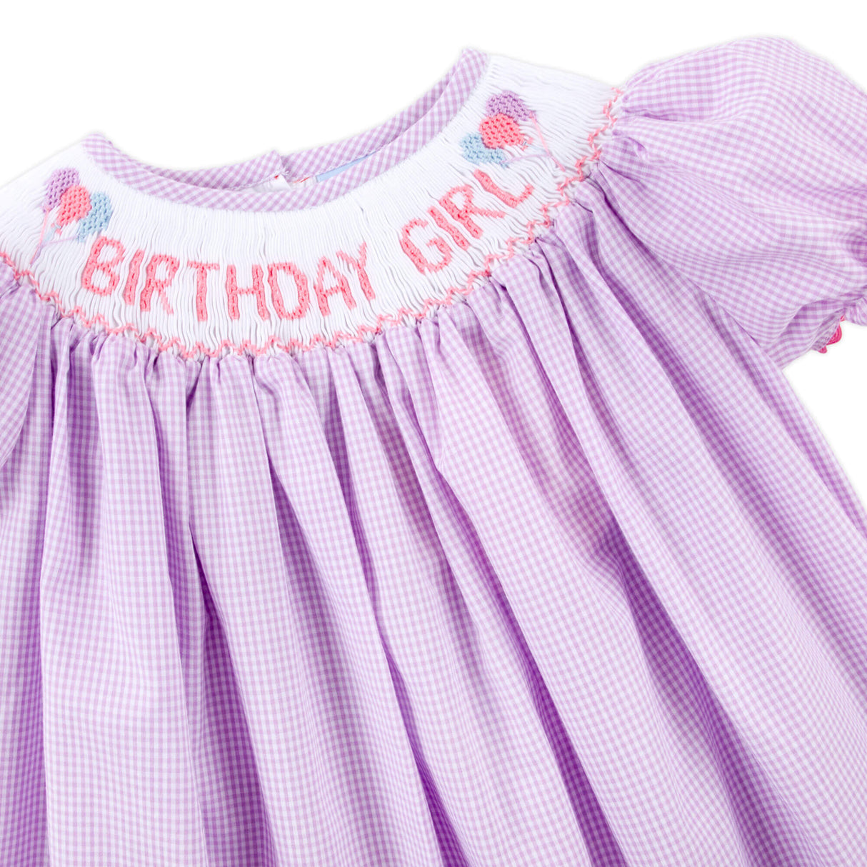 Birthday Girl Lavender Smocked Bishop Dress