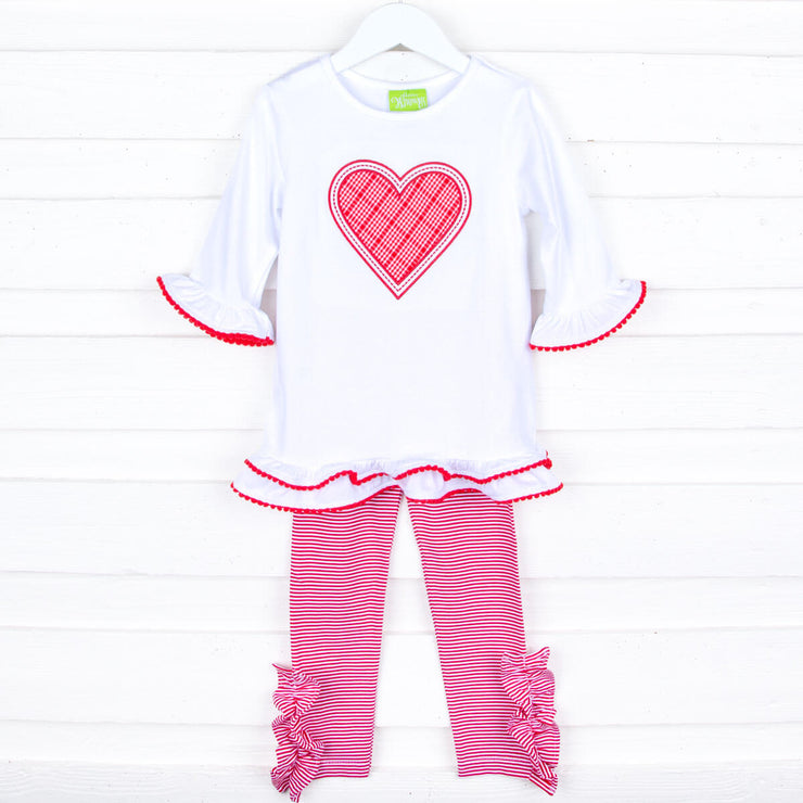 Happy Heart Red Milly Legging Set