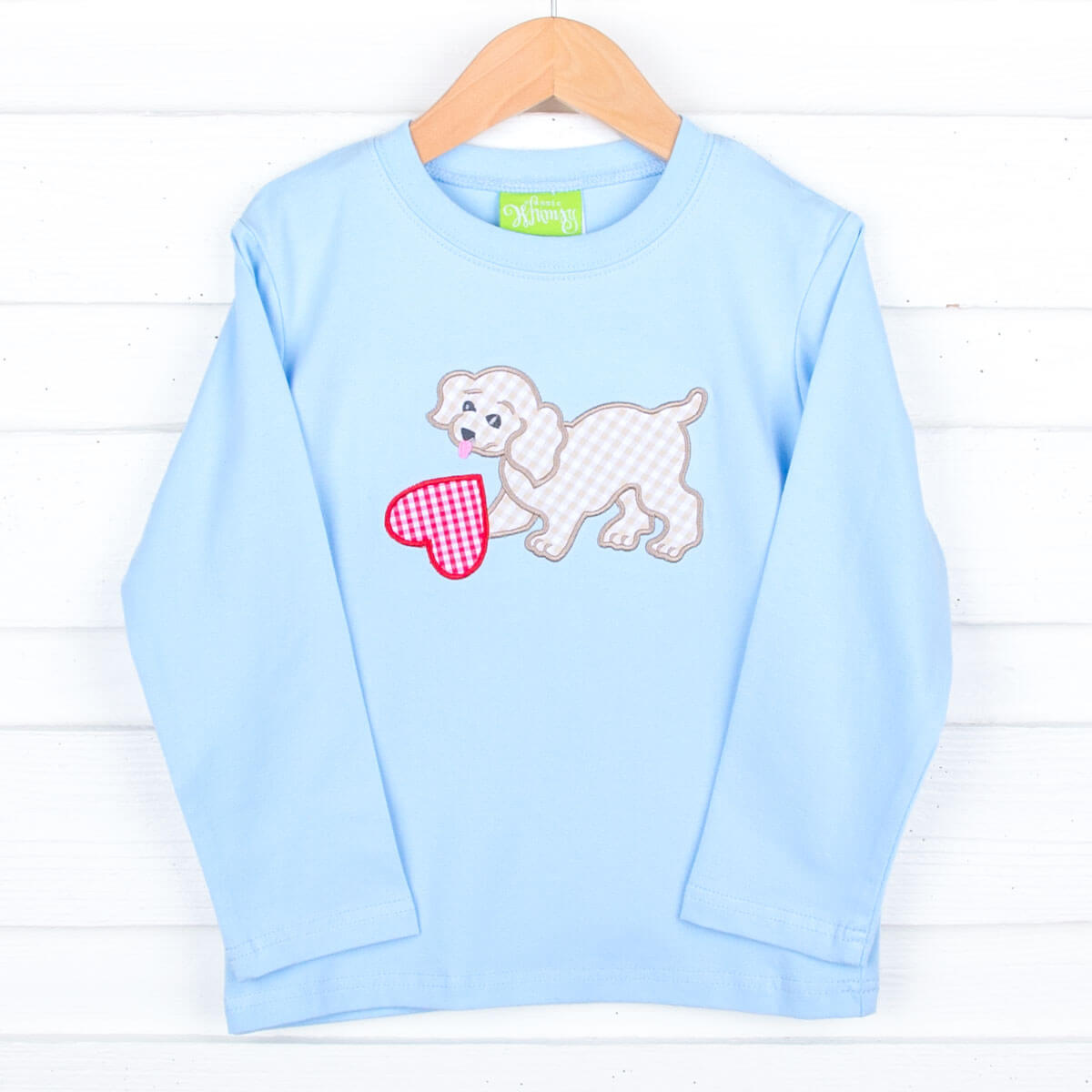 Playful Dog Heart Long Sleeve Blue Shirt