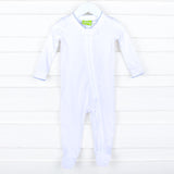 Solid White Color Trim Zip Sleeper