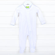 Solid White Color Trim Zip Sleeper