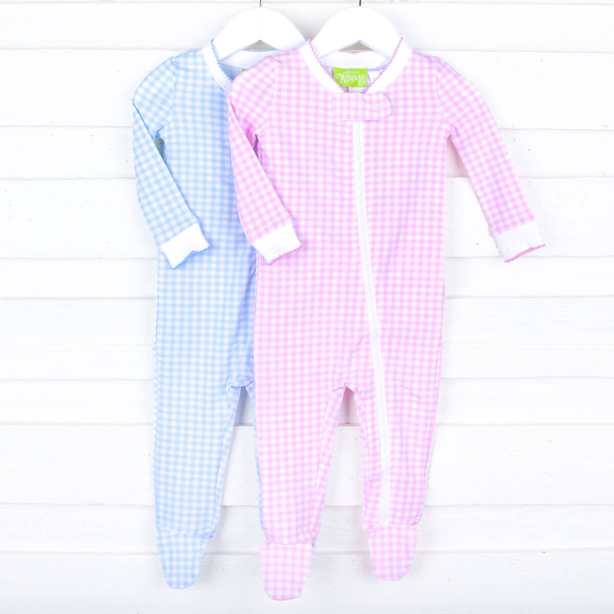 Little Sleepies blue high quality gingham romper size 6-12