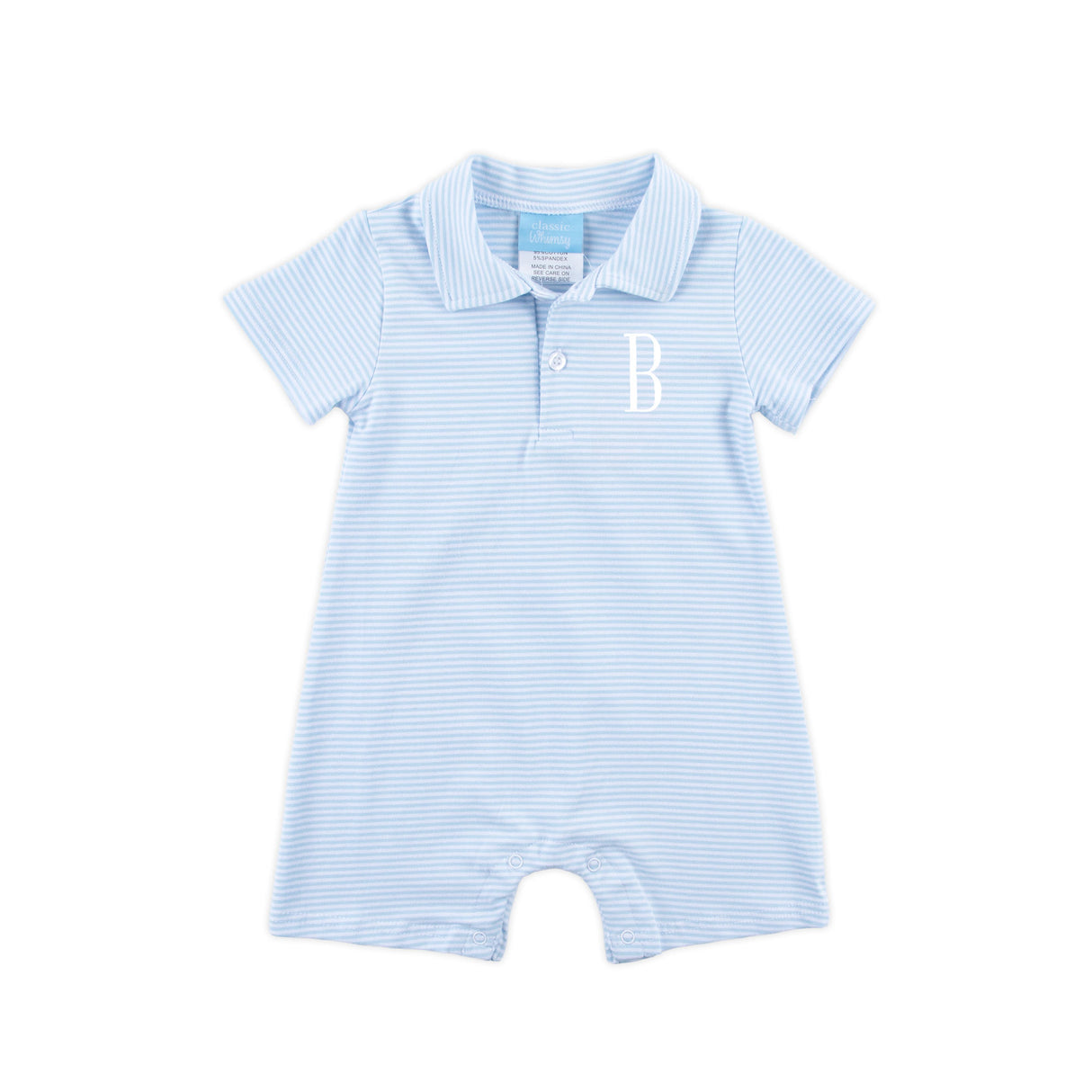 Blue Stripe Polo Romper