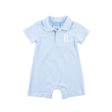 Blue Stripe Polo Romper