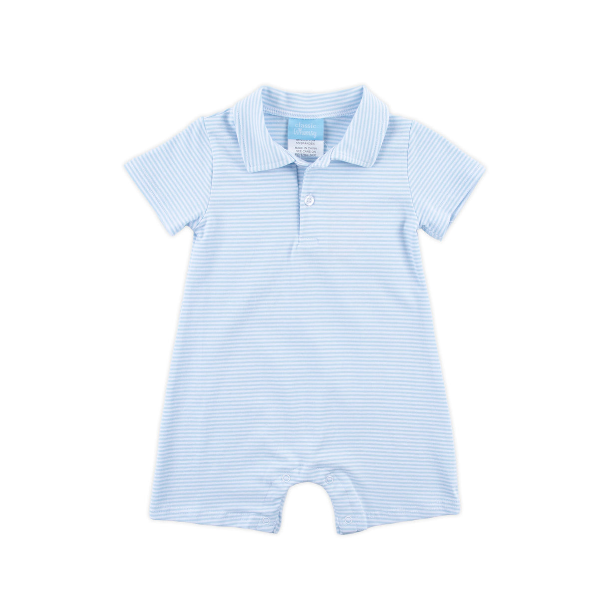 Blue Stripe Polo Romper