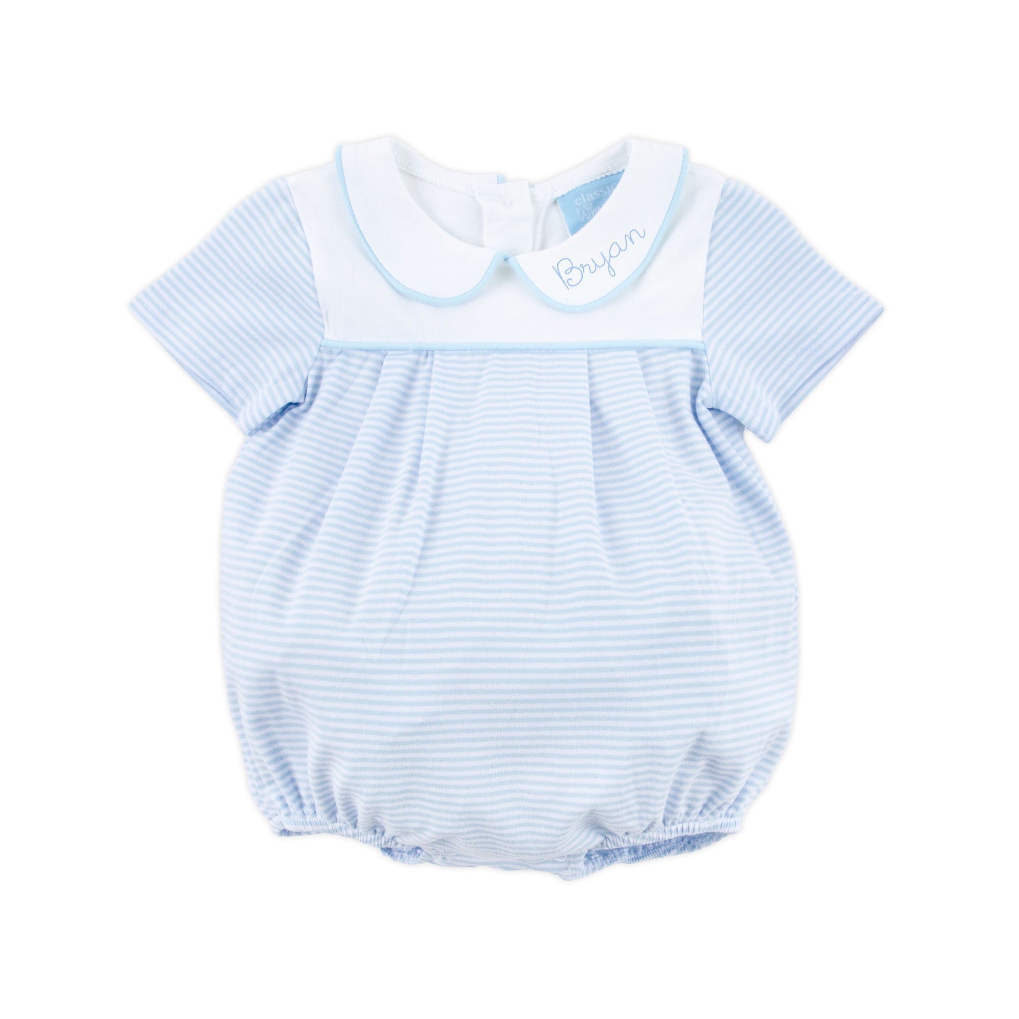 Blue Stripe Collared Bubble – Classic Whimsy