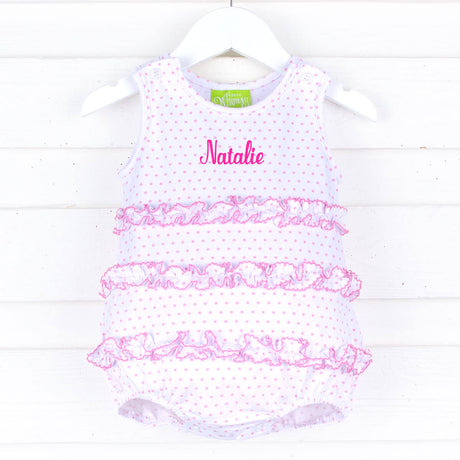 Pink Polka Dot Ruffle Bubble