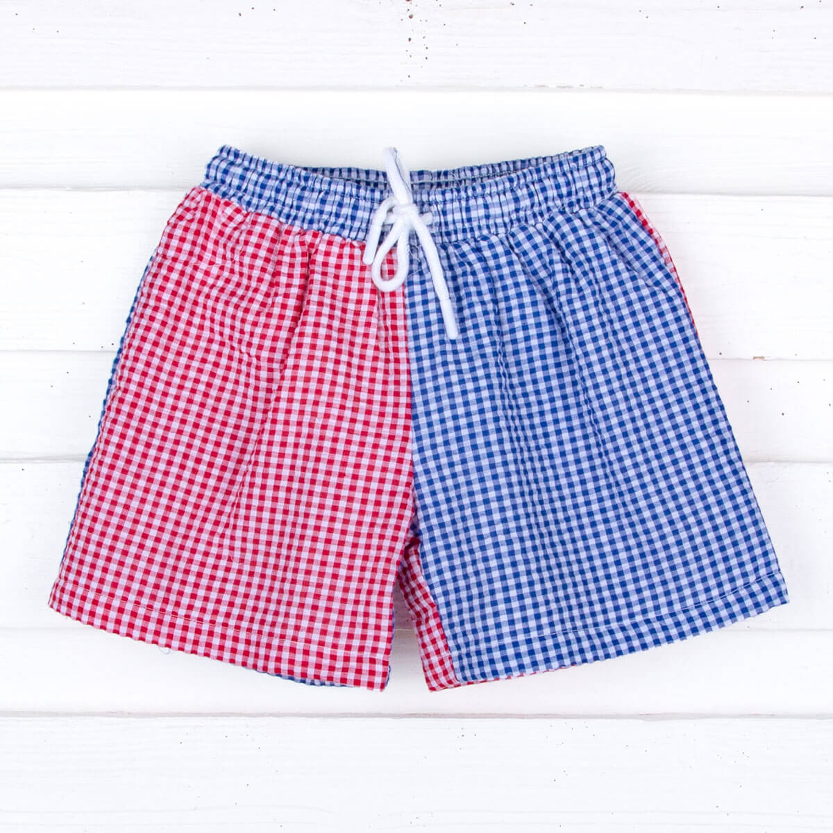 Mens red white and blue swim trunks online