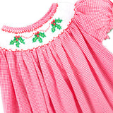 Mistletoe Magic Smocked Long Bubble