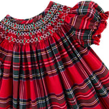 Goldbridge Plaid Red Smocked Bishop Dress