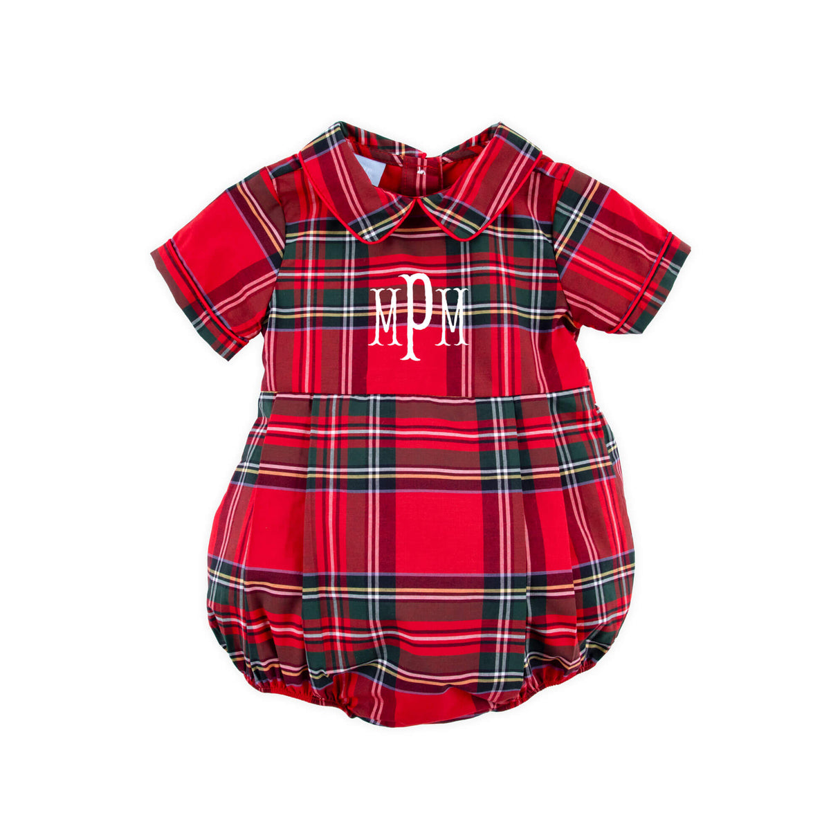 Goldbridge Plaid Red Collared Bubble