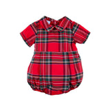 Goldbridge Plaid Red Collared Bubble