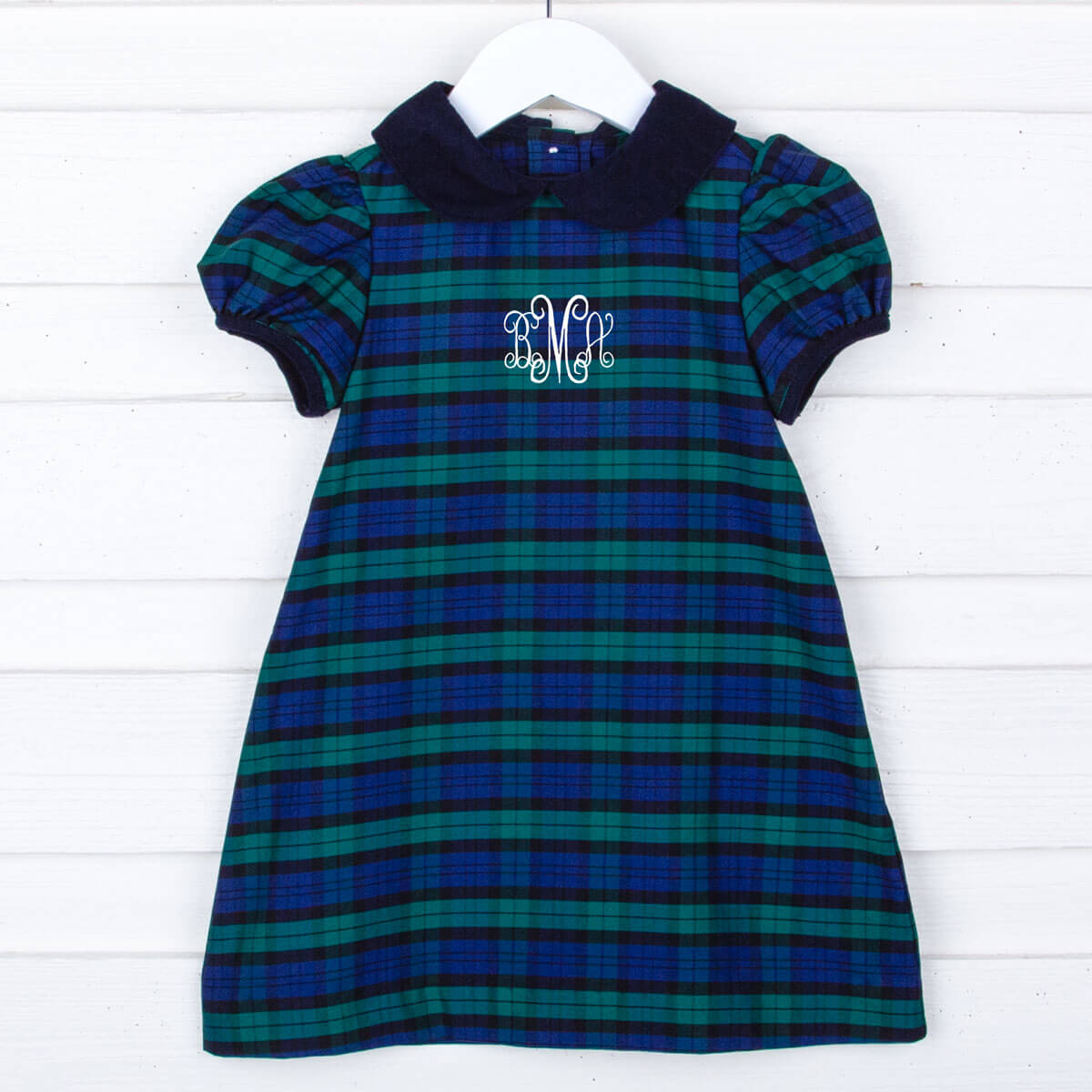 Hamilton Plaid Navy & Green Sally Dress