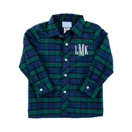 Hamilton Plaid Navy & Green Button Down Shirt