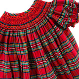 Manchester Plaid Red Smocked Long Bubble