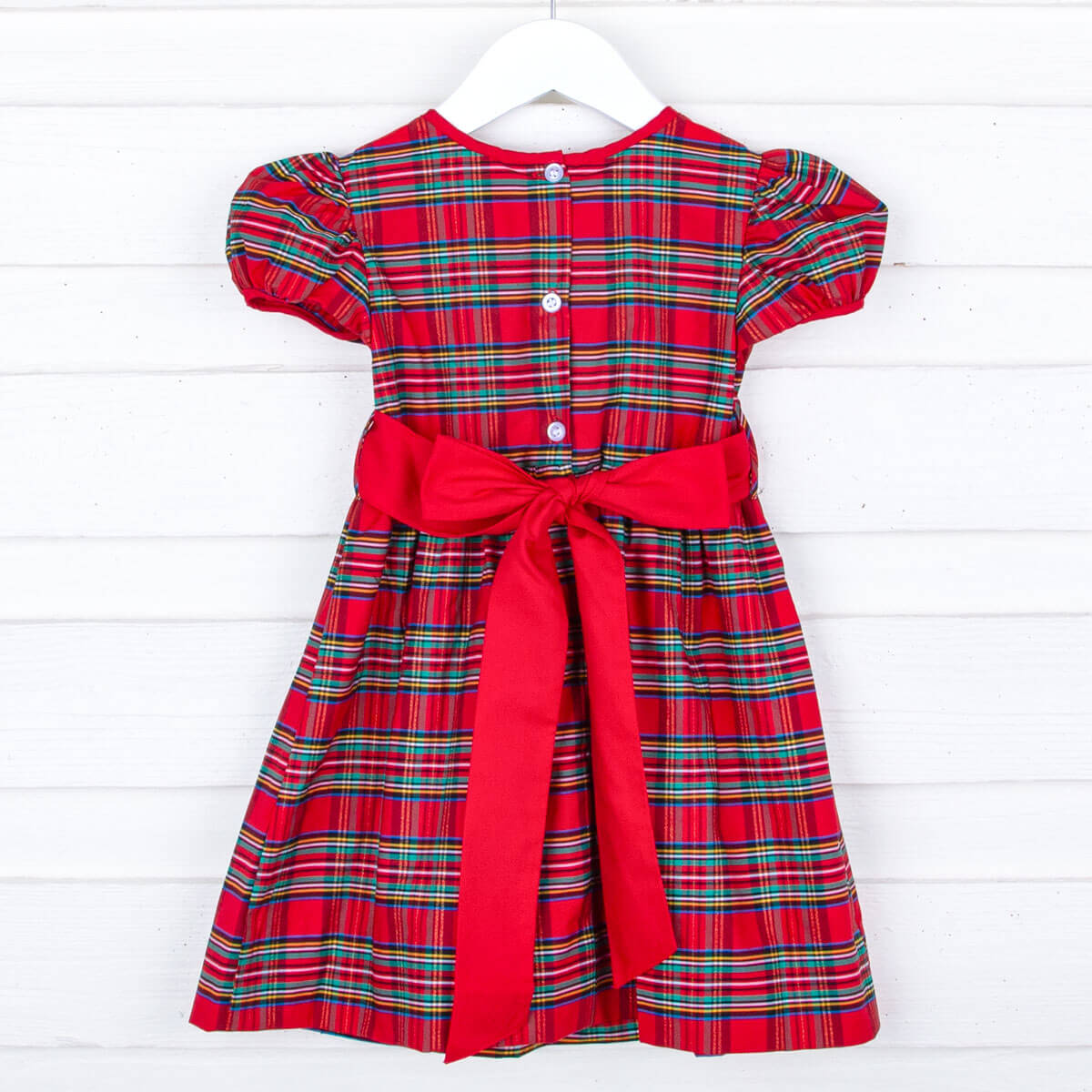 Manchester Plaid Red Sash Dress