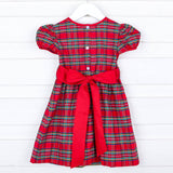 Manchester Plaid Red Sash Dress