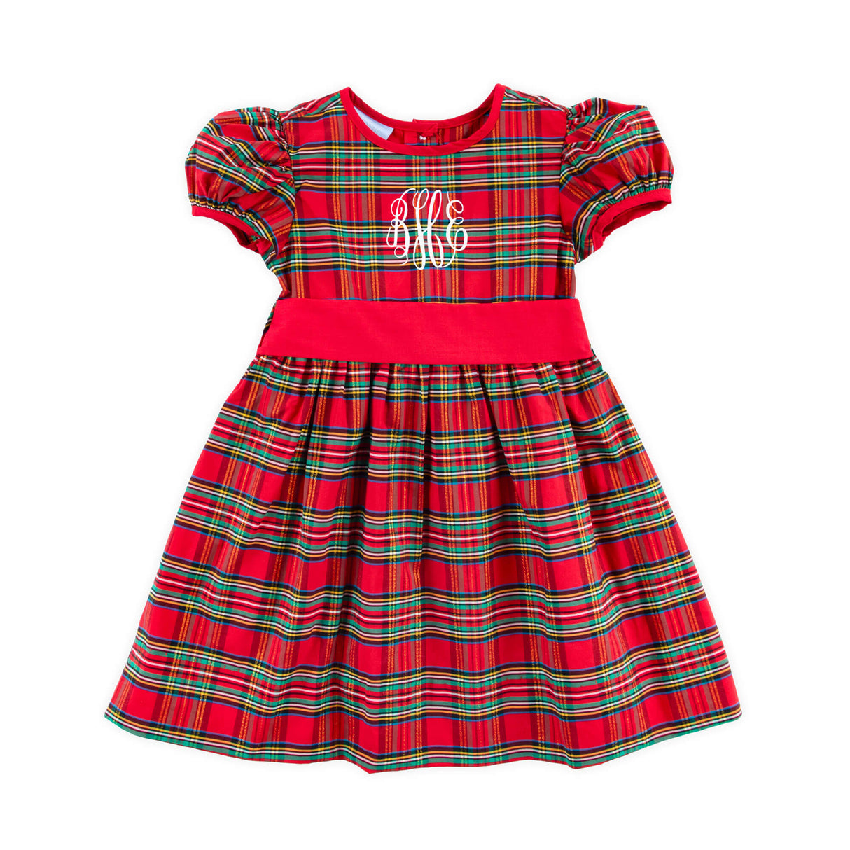 Manchester Plaid Red Sash Dress