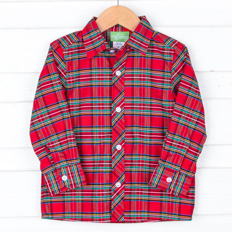 Manchester Plaid Red Button Down Shirt