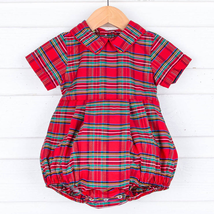 Manchester Plaid Red Collared Bubble